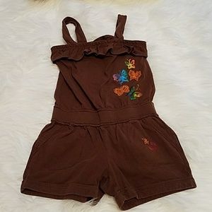Cute girls brown butterfly romper